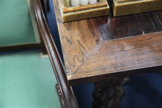 A 19th century Dutch rosewood centre table, W.3ft 8in. D.2ft 9in. H.2ft 6in.